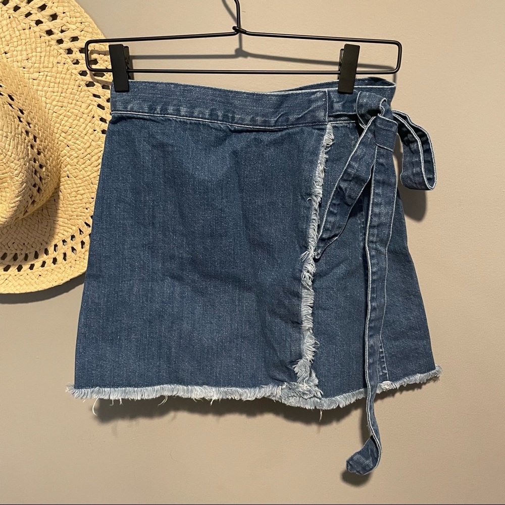 Madewell denim wrap skirt